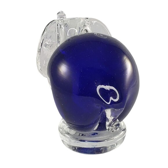 Bohemian Art Glass Blue Elephant Paperweight Figurine Handmade Czech Republic - Picture 5 of 8